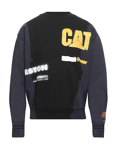 HERON PRESTON x CATERPILLAR Felpa Nero 100% Cotone, Elastan, Poliestere