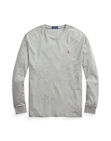 POLO RALPH LAUREN T-shirt CUSTOM SLIM SOFT COTTON TEE
 Grigio 100% Cotone