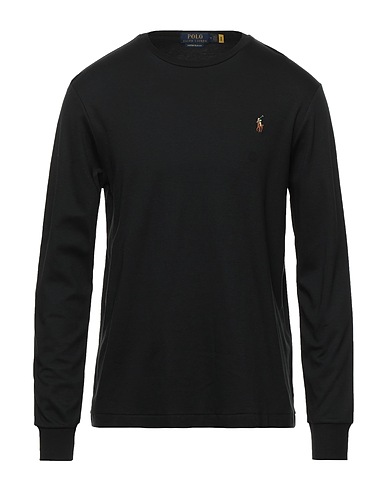 POLO RALPH LAUREN Basic T-Shirt CUSTOM SLIM SOFT COTTON TEE
 Schwarz 100% Baumwolle