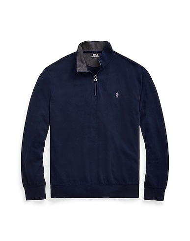 POLO RALPH LAUREN Sweatshirt LUXURY JERSEY QUARTER-ZIP PULLOVER
 Marineblau 69% Baumwolle, 29% Viskose, 2% Nylon