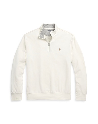 POLO RALPH LAUREN Sweatshirt LUXURY JERSEY QUARTER-ZIP PULLOVER
 Ivory 69% Cotton, 29% Viscose, 2% Nylon