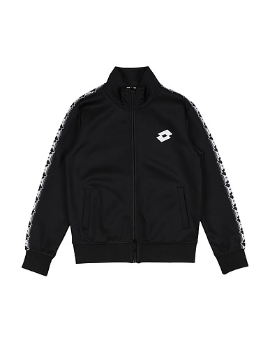 LOTTO Sweatshirt Black 93% Polyester, 7% Elastane