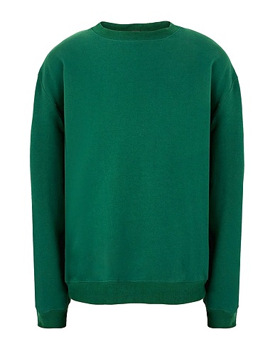 8 by YOOX Sweatshirt ORGANIC COTTON BLEND RELAXED FIT SWEATSHIRT Dark green 100% Organic cotton