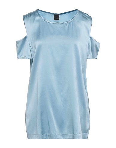 PINKO Off-the-shoulder top Sky blue 100% Silk