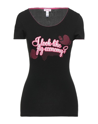 FRANKIE MORELLO SEXYWEAR Ｔシャツ ブラック コットン 95% / ポリウレタン 5%
