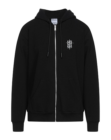 MARCELO BURLON Hooded sweatshirt Black 95% Cotton, 5% Elastane