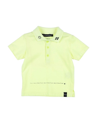 DANIELE ALESSANDRINI Polo shirt Yellow 95% Cotton, 5% Elastane