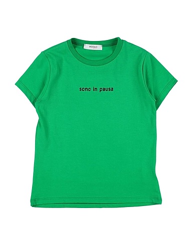 VICOLO T-shirt Verde 90% Cotone, 10% Elastan