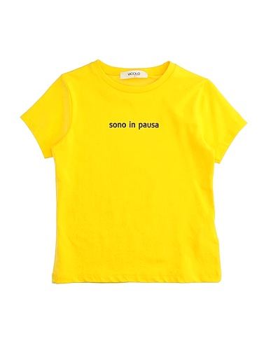 VICOLO T-shirt Yellow 90% Cotton, 10% Elastane