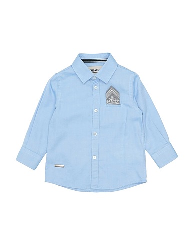 FRED MELLO Patterned shirt Sky blue 100% Cotton