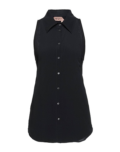 N°21 Solid colour shirts & blouses Black 69% Acetate, 31% Silk, Cotton