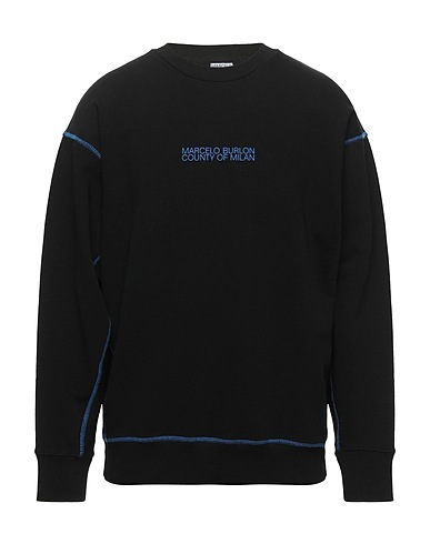 MARCELO BURLON Sweatshirt Black 95% Cotton, 5% Elastane