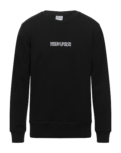 MARCELO BURLON Sweatshirt Black 100% Cotton, Elastane