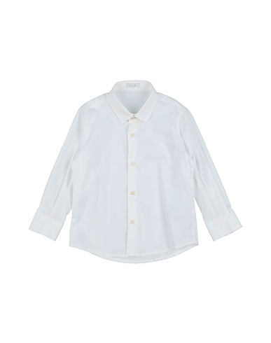 IL GUFO Solid color shirt White 97% Cotton, 3% Elastane