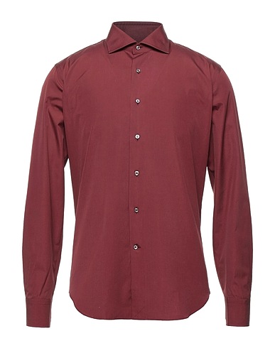 ALESSANDRO GHERARDI Solid colour shirt Chocolate brown 100% Cotton