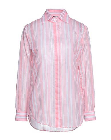 BRIAN DALES Striped shirt Pink 68% Cotton, 32% Silk