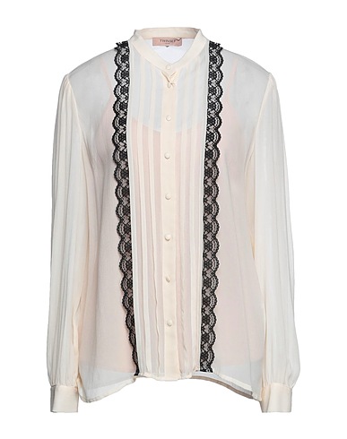 TWINSET Lace shirts & blouses Ivory 100% Viscose, Polyamide