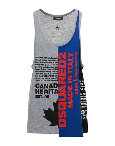 DSQUARED2 Tank top Light grey 88% Cotton, 12% Viscose