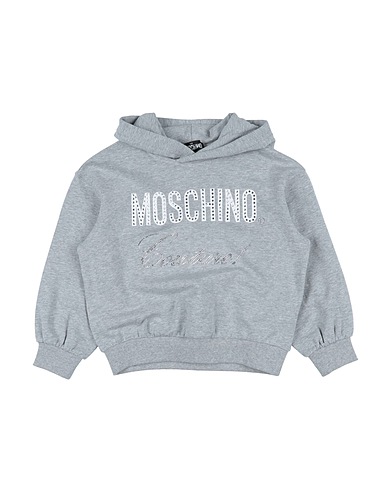 MOSCHINO KID Hooded sweatshirt Light grey 95% Cotton, 5% Elastane