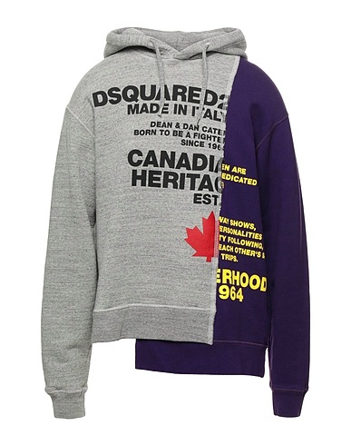 DSQUARED2 Hooded sweatshirt Grey 100% Cotton, Elastane