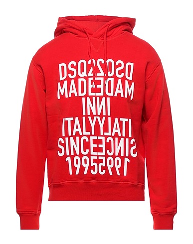 DSQUARED2 Hooded sweatshirt Red 100% Cotton, Elastane