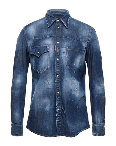 DSQUARED2 Denim shirt Blue 98% Cotton, 2% Elastane