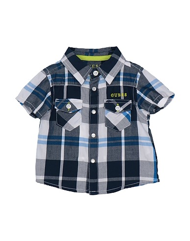 GUESS Patterned shirt Midnight blue 100% Cotton