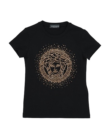 VERSACE YOUNG T-Shirt Schwarz 94% Baumwolle, 6% Elastan