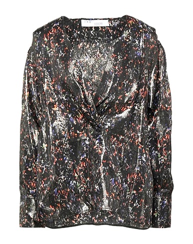 IRO Top Black 87% Silk, 13% Metallic Polyester