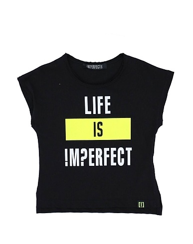 !M?ERFECT Camiseta Negro 100% Algodón