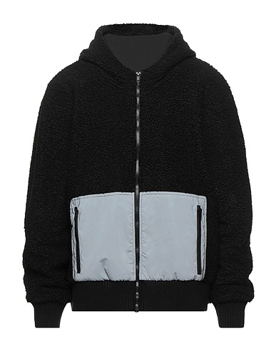 PRAY FOR US Hooded track jacket  Black 100% Polyester, Cotton