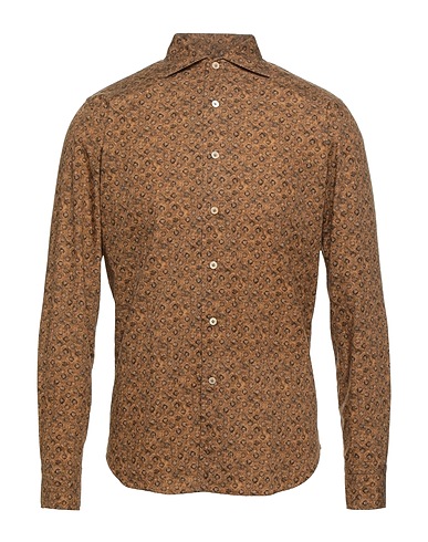 ALESSANDRO GHERARDI Patterned shirt Camel 100% Cotton