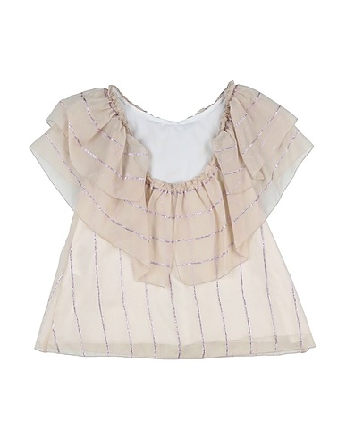 LA STUPENDERIA Blouse Beige 63% Cotton, 36% Polyamide, 1% Other Fibres