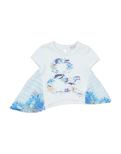 FUN & FUN T-shirt White 100% Polyester, Cotton, Elastane