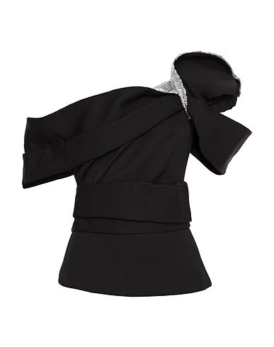 ISABEL MARANT One-shoulder top Black 100% Wool