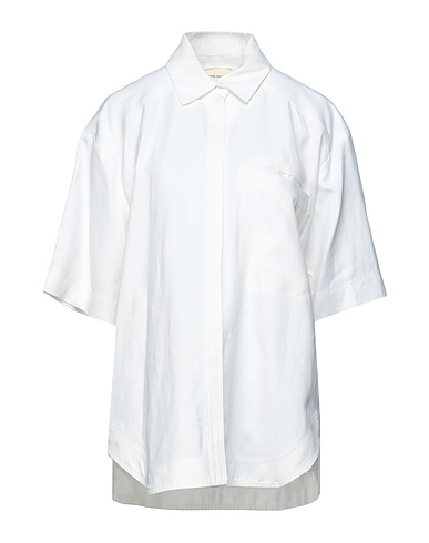 LOULOU STUDIO Chemises et chemisiers de couleur unie BIANCO 85% Viscose, 15% Lin