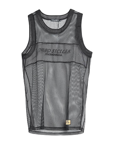 DOLCE&GABBANA Top Black 85% Polyester, 15% Silk