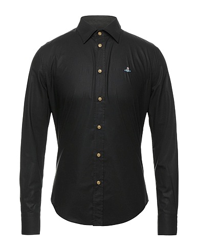 VIVIENNE WESTWOOD Solid colour shirt Black 100% Organic cotton, Viscose, Polyester