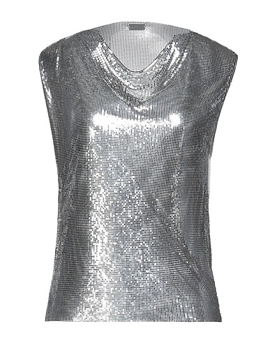 RABANNE Evening top Silver 100% Aluminum
