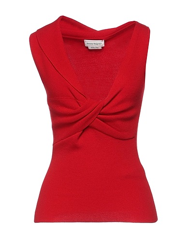 MCQUEEN Top Rosso 100% Lana