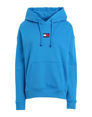 TOMMY JEANS Felpa TJW TOMMY CENTER BADGE HOODIE
 Azzurro 100% Cotone