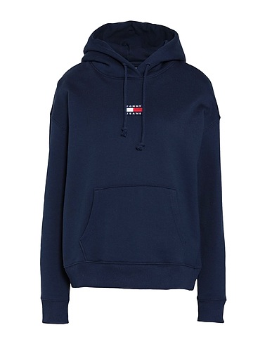 TOMMY JEANS Felpa TJW TOMMY CENTER BADGE HOODIE
 Blu notte 100% Cotone