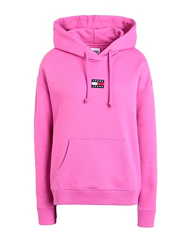 TOMMY JEANS スウェット TJW TOMMY CENTER BADGE HOODIE
 フューシャ コットン 100%