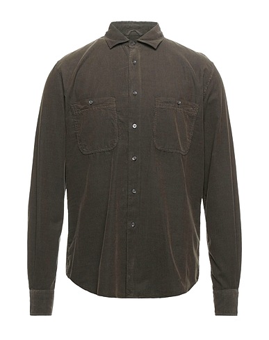 ASPESI Solid colour shirt Dark brown 100% Cotton