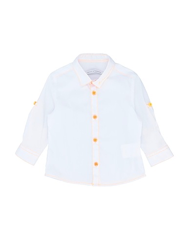 DANIELE ALESSANDRINI Patterned shirt White 72% Cotton, 25% Polyamide, 3% Elastane