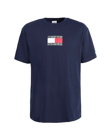 TOMMY JEANS T-shirt TJM CAMO FLAG SCRIPT
 Midnight blue 100% Organic cotton