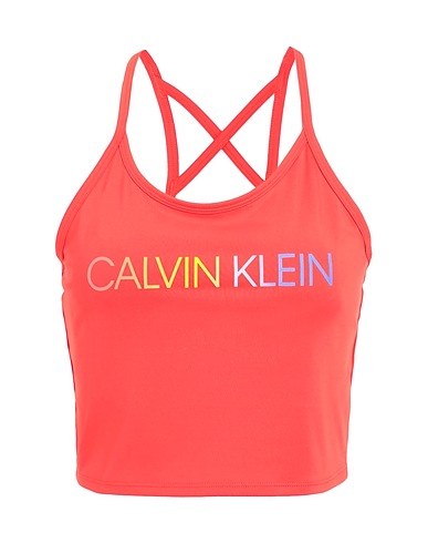 CALVIN KLEIN PERFORMANCE Crop top WO - COOL TOUCH TOP Orange 84% Polyester, 16% Elastane