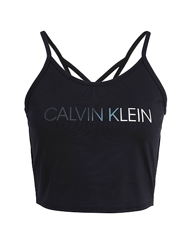 CALVIN KLEIN PERFORMANCE Crop top WO - COOL TOUCH TOP Black 84% Polyester, 16% Elastane