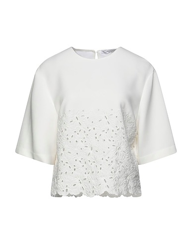 ERMANNO SCERVINO Top White 76% Viscose, 14% Cotton, 5% Acetate, 3% Elastane, 2% Polyester