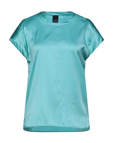 PINKO Top Turquoise 95% Silk, 5% Elastane